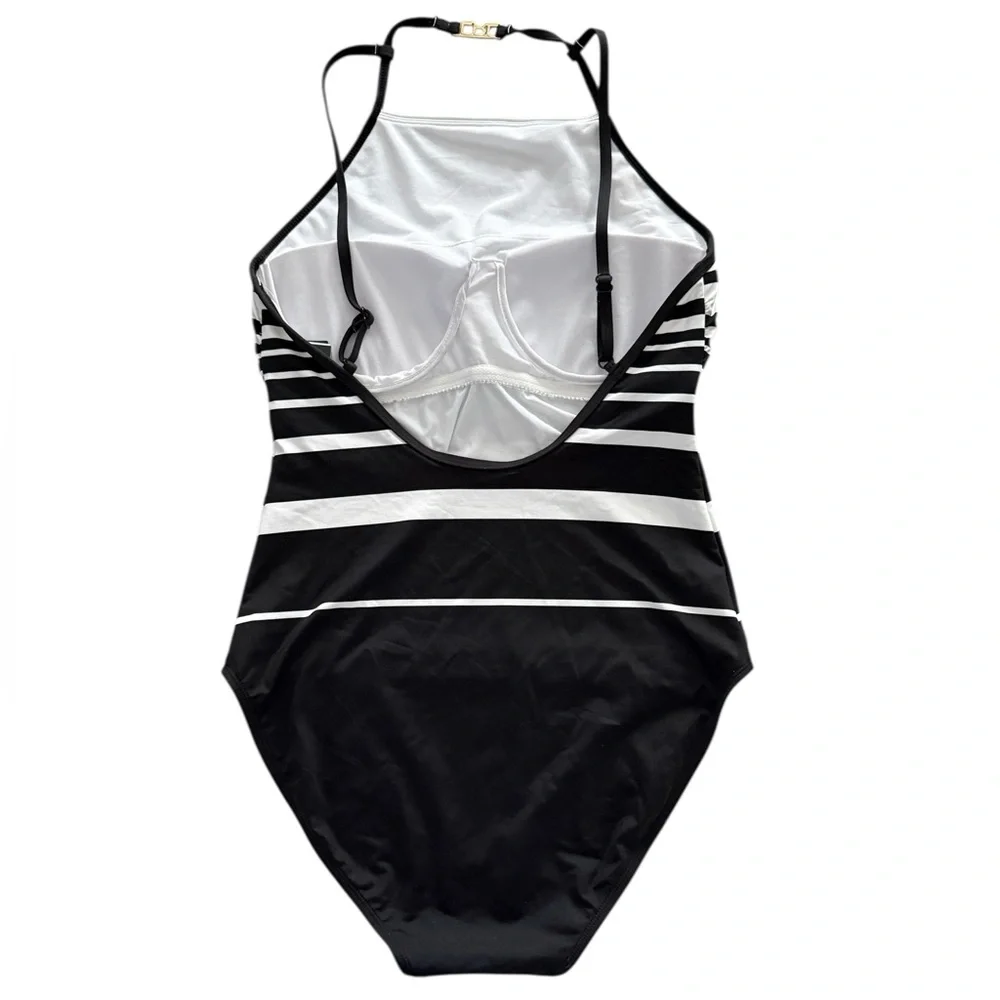 Ralph Lauren Striped High-Neck One-Piece